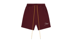 Logo Embroidered Drawstring Sweatshort "Burgundy" RHPF24SH04012