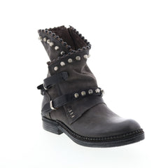 Vianne 250202-102 Womens Gray Leather Hook & Loop Casual Dress Boots