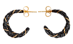 GOLD PLATED TWISTED EARRINGS "Black / Gold" SM1VG0051P6477967