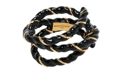 GOLD PLATED TWISTED RING "Black / Gold" SM1UQ0108P6477967