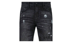 Clayton Distressed Paint Splatter Ripped Jeans "Black" MF24D623 B1182CHSPL