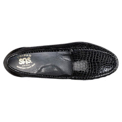 Women's Simplify Slip-On Loafer in Black Croc Wide