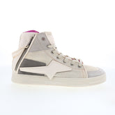 Adler Womens Beige Leather Lace Up Lifestyle Sneakers Shoes