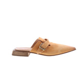 Ayden Womens Brown Leather Slip On Mule Flats Shoes