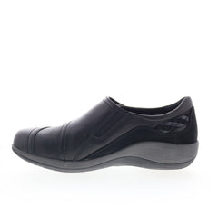 Aetrex Karina DM500 Womens Black Leather Strap Lifestyle Sneakers Shoes