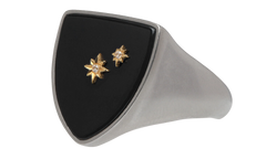 Star Detailed Signet Ring "Silver/ Gold" SM1UQ0106P6478964