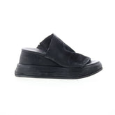 Rafe Womens Black Leather Slip On Platform Sandals Shoes