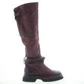 Vick Womens Brown Leather Zipper Knee High Boots