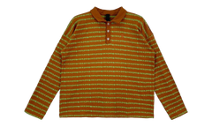 Matty Boy Stripe Long Sleeve Polo "Brown / Green" CHRM0840
