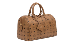Medium Ella Boston Bag in Visetos "Cognac" MWBFAEA01CO001