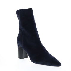 Aquatalia Phila Dress Suede 34L3799-NVY Womens Blue Suede Zipper Ankle & Booties Boots