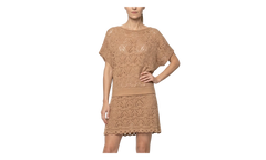 Poncho Style Crochet Laced Mini Dress WMNS "Dark Sand" AF4R0005KD780AG