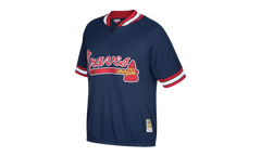 MLB Authentic Batting Practice 1/4 Zip Jersey "1991 Atlanta Braves – Navy" ABQZ3001 ABR91PPPNAVY