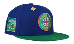 59FIFTY Seattle Mariners 40th Anniversary Patch Fitted Hat "Royal Blue/Green" NE467
