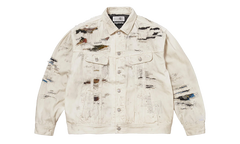 MM6 Maison Margiela Distressed Selvedge Denim Trucker Jacket "SS26 - Beige" SU27185