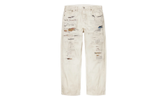 MM6 Maison Margiela Distressed Loose Fit Selvedge Jean "SS26 - Beige" SU27183