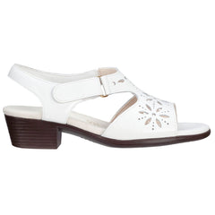 Women's Sunburst Heel Strap Sandal in White