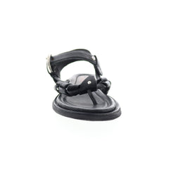 Tarron A84001-101 Womens Black Leather Strap Sandals Shoes
