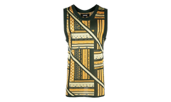 Kalonji Knit Vest "Green / Yellow" M AHLU KN007 SS23 YA03 GR