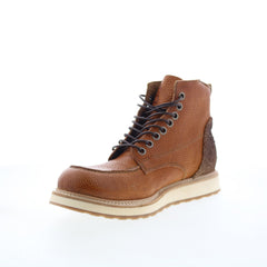 Christian Mens Brown Leather Lace Up Casual Dress Boots