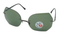 OVAL POLARIZED SUNGLASSES "BLACK ON GUN METAL" RB8065-004-9A_62