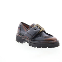 Heddy Womens Brown Leather Slip On Loafers & Slip Ons Casual Shoes