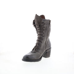 Jasper Womens Gray Leather Zipper Casual Dress Boots