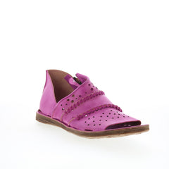 Reign Womens Purple Leather Zipper Strap Sandals Shoes