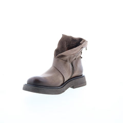 Roan Womens Brown Leather Zipper Casual Dress Boots