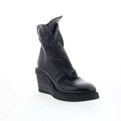 Tremont Womens Black Leather Zipper Casual Dress Boots